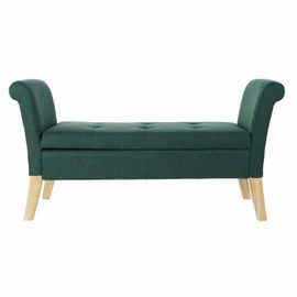 Banquette 8424001795512 Naturel Bois Polyester Vert (130 X 44 X 69 Cm)