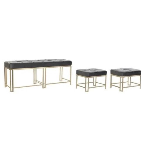 Banquette Gris Métal Velours (120 X 40 X 47 Cm)