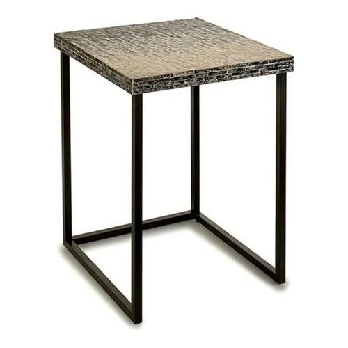 Table D'appoint - Marque Inconnue - Gris Métal Nacre Noire - Plateau Contre-Plaqué - 47 X 62 X 47 Cm