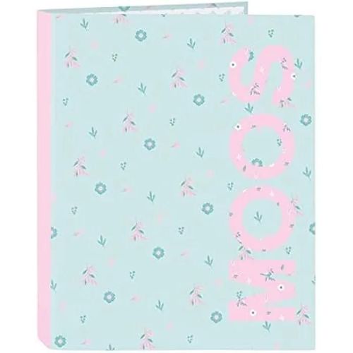 Classeur - Moos - 4 Anneaux - Bleu Turquoise - 26,5 X 33 Cm - Pour Enfants