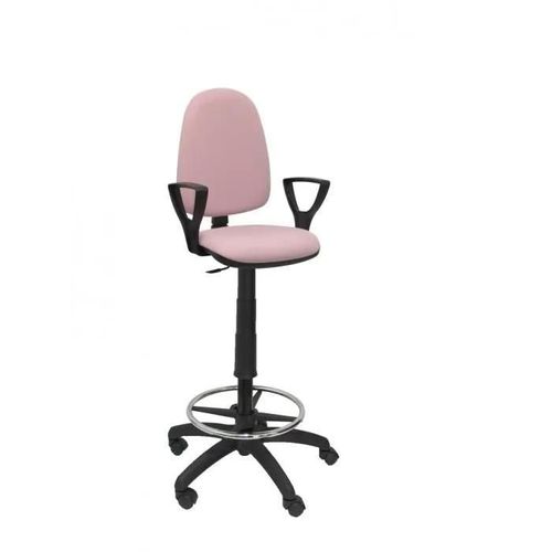 Tabouret Ergonomique Avec Mécanisme De Contact Permanent Réglable En Hauteur Et Anneau De Repose-Pieds En Tissu Bali Rose Pâle