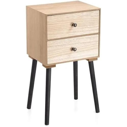 Meuble D'appoint - Vinthera - Moa - Mdf Résistant - 2 Tiroirs - Style Industriel