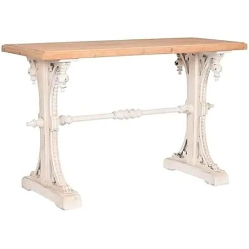 Console - Home Esprit - Jaune Blanc - Mdf - 120 X 50 X 77 Cm - Meuble D'entrée