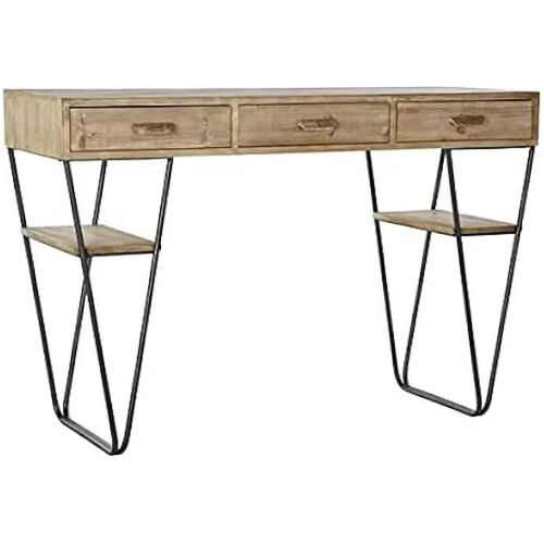 Console - Home Decor - Noir Métal Sapin - 120 X 43 X 78 Cm - Meuble D'entrée - Multicolore
