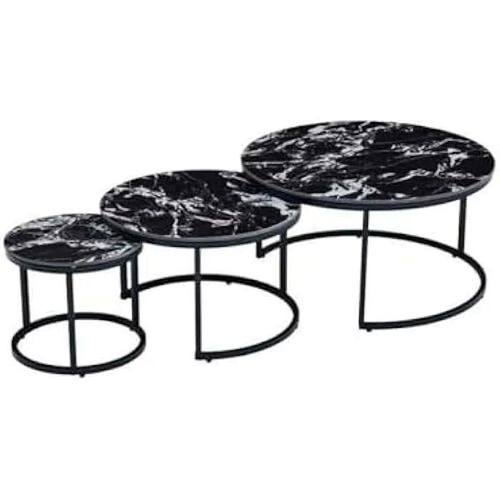 Console - Home Esprit - Noir - Métal Et Céramique - 85,5 X 12,5 X 87,5 Cm - Meuble D'entrée
