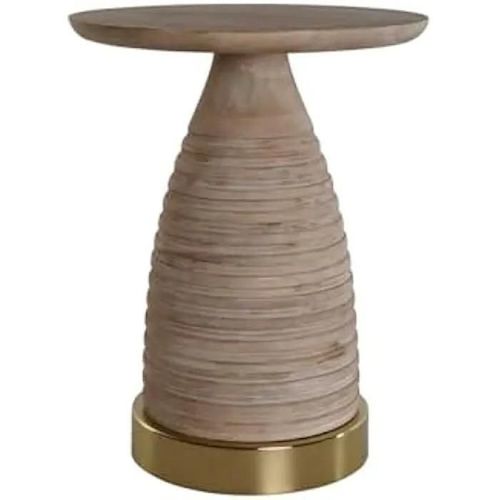 Table D'appoint - Home Esprit - Modèle Doré - Bois Et Métal - 41 X 41 X 53 Cm - Style Contemporain