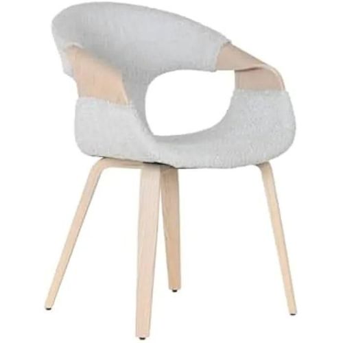 Chaise De Salle À Manger - Home Esprit - Gris - Polyester - Bois - 1 Place - Design Contemporain