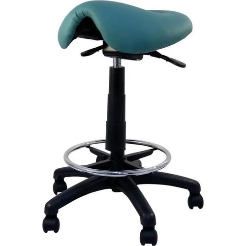 Tabouret Pivotant Clinique - Piqueras Y Crespo - Ergo - Assise Anatomique - Tissu Contract - Bleu