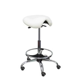 Tabouret Clinique Rotatif Ergonomique Avec Siège Anatomique Et Réglage En Hauteur (Repose-Pieds Chromé Inclus) Siège Rembourré En