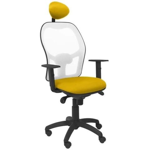 Chaise De Bureau Ergonomique Jorquera - Piqueras Y Crespo - Jaune - Tissu - Avec Appui-Tête Fixe