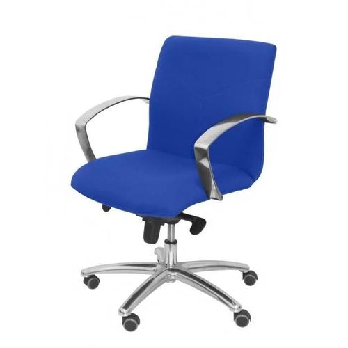 Fauteuil D'accueil Ergonomique Avec Mécanisme Basculant Et Réglable En Hauteur Siège Et Dossier Rembourrés En Tissu Bali Bleu