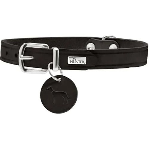 Collier - Hunter - Aalborg - Cuir De Vache Véritable - Souple - Noir - Taille 37-43 Cm