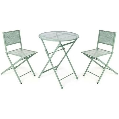 Ensemble De Table - Ibergarden - 2 Chaises - Vert - Rectangulaire - 2 Places