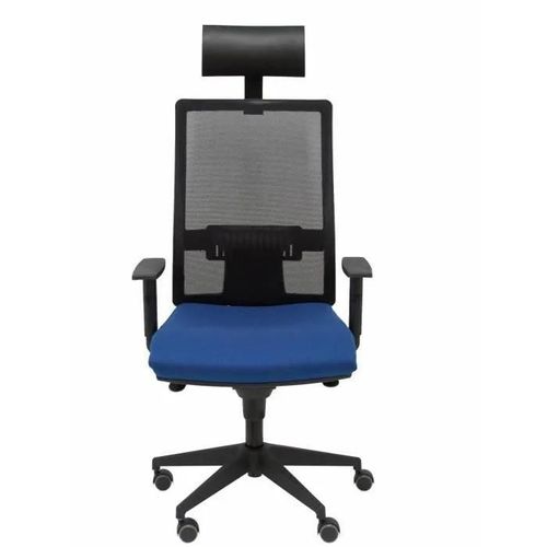 Chaise De Bureau Ergonomique Piqueras Y Crespo - Modèle Horna - Tissu Bali Bleu Marine - Appui-Tête Inclus