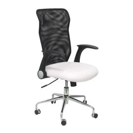 Chaise De Bureau Ergonomique - Piqueras Y Crespo - Modèle Minaya - Simili Blanc - Accoudoirs Rétractables