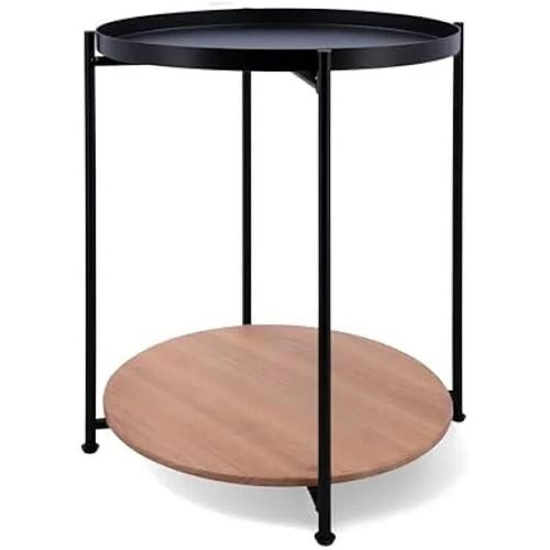 Petit Meuble Complément - Vinthera - Bois - Double Rangement - Acier Finition Miroir