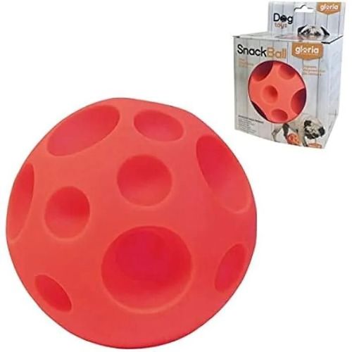 Distributeur De Nourriture De Jouets - Gloria - Snackball - Caoutchouc - Orange - Pour Chiens Moyens