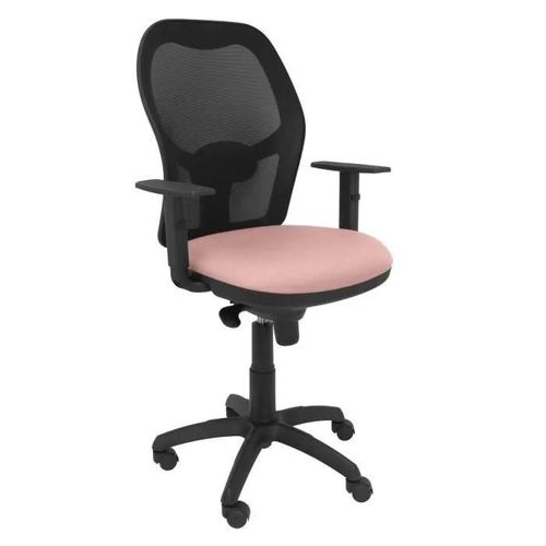 Chaise Jorquera Siège En Maille Noire Bali Rose Pâle