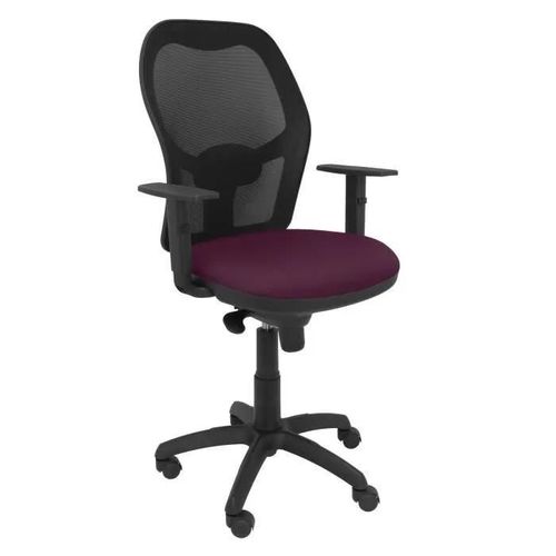 Chaise De Bureau Ergonomique Jorquera - Piqueras Y Crespo - Maille Noire - Tissu Bali Violet