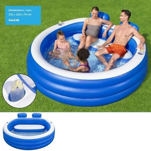 Piscine Gonflable Splash Paradise Family Avec Sièges +6ans