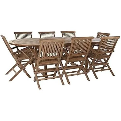 Ensemble De Table Avec Chaises - Dkd Home Decor - Marron Naturel - Bois Massif - 6 Places - Rectangulaire