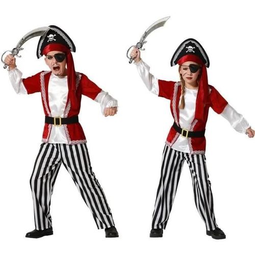 Déguisement De Pirate - Atosa - Rouge - Chapeau Inclus - Pour Enfant 5-6 Ans - Mixte