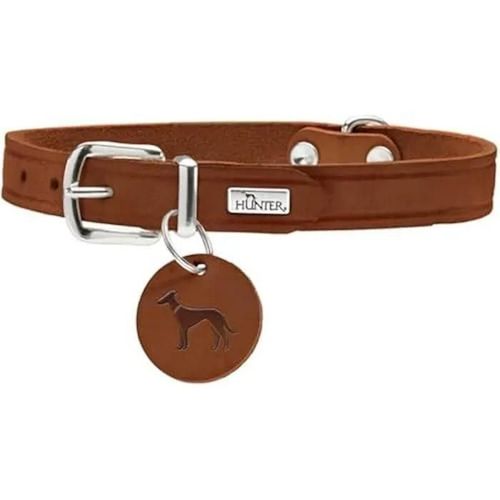 Collier - Hunter - Aalborg 60 - Cuir De Vachette - Cognac - Tour De Cou 45-55 Cm