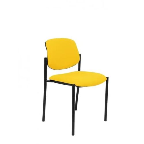 Chaise Confidentielle Avec 4 Pieds Et Structure Noire - Assise Et Dossier Rembourrés En Tissu Bali Jaune Piqueras Y Crespo Modèle