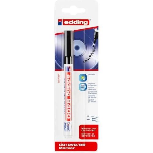 Lot De 10 Marqueurs Cd-Dvd-Bd 8400 Noir Pointe Fine 0,5-1 Mm