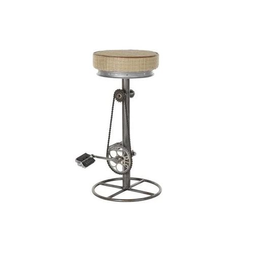 Tabouret Rotin Argenté Métal Marron Clair - Marque - Modèle - Couleur Principale: Blanc