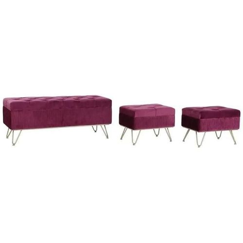 Banquette 110 X 42 X 44 Cm Métal Bordeaux