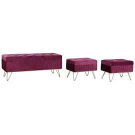 Banquette 110 X 42 X 44 Cm Métal Bordeaux