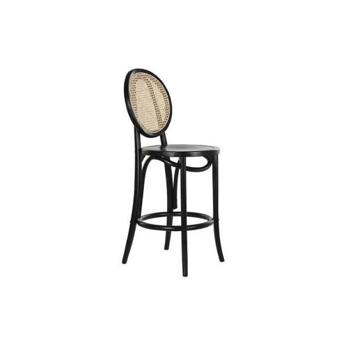 Tabouret Noir Rotin Orme (43 X 43 X 108 Cm)