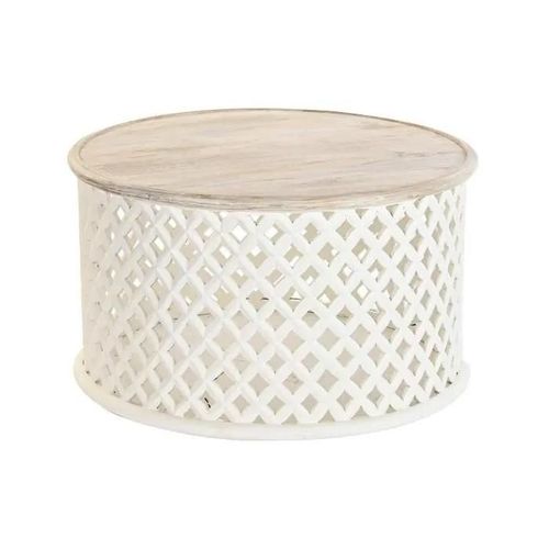 Table Basse Style Arabe Blanc Bois De Manguier 81 Cm - Marque - Modèle - Couleur Principale: Blanc