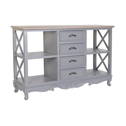 Buffet Naturel Gris Bois Mdf - Marque - Modèle - Couleur Principale: Blanc