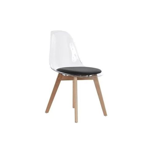 Chaise De Salle À Manger - Bois Et Polycarbonate - Noir - Design Moderne Et Élégant