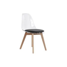 Chaise De Salle À Manger - Bois Et Polycarbonate - Noir - Design Moderne Et Élégant