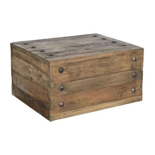 Table Basse Style Oriental Marron Bois Recyclé, Pin 78 Cm