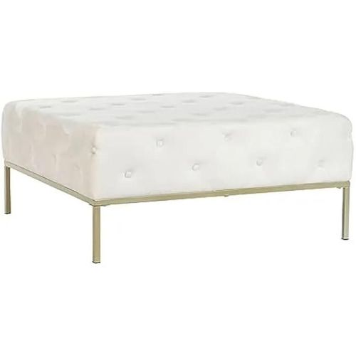 Banquette - Dkd Home Decor - Standard - Métal - Blanc Et Or - 100 X 100 X 45 Cm