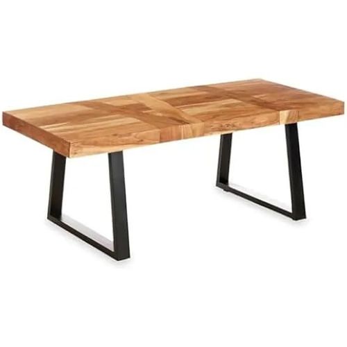 Table D'appoint - Gift Decor - Trama - 120 X 60 X 48 Cm - Bois D'acacia - Marron Noir