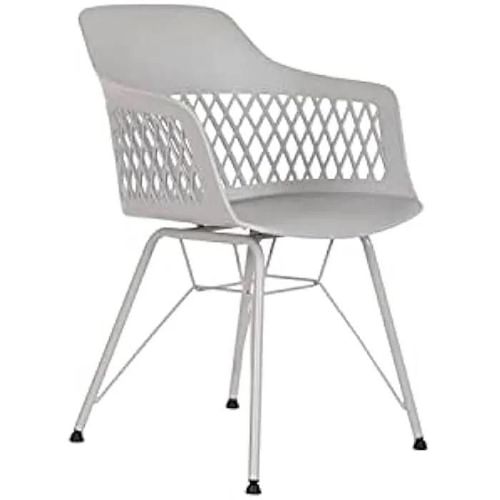 Chaise De Salle À Manger - Dkd Home Decor - Modèle Standard - Polypropylène - Métal - Gris