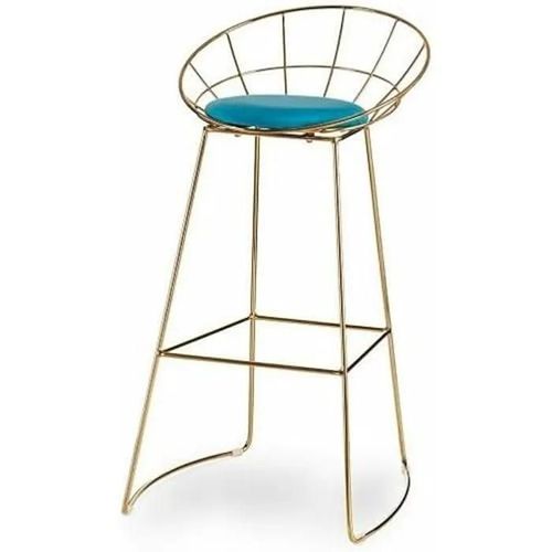 Tabouret - Gift Decor - Bleu Doré - Fer - 51 X 94 X 52 Cm - Lot De 2 Unités