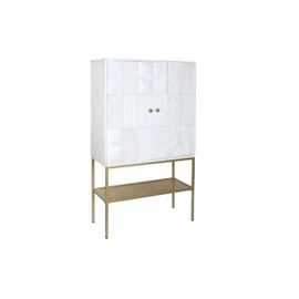 Buffet - Métal Blanc Et Bois De Manguier - Design Moderne Et Élégant - 91 X 44 X 152 Cm