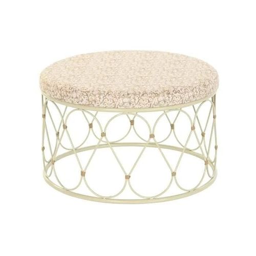 Table D'appoint En Métal Et Rotin - Marque - Modèle - Blanc - Métal