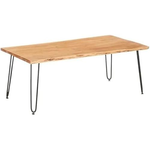 Table D'appoint - Gift Decor - Live Edge - Bois Massif - Marron Noir - 120 X 60 X 46 Cm