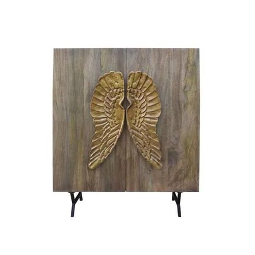 Buffet Doré Marron Bois De Manguier (100 X 45 X 120 Cm)