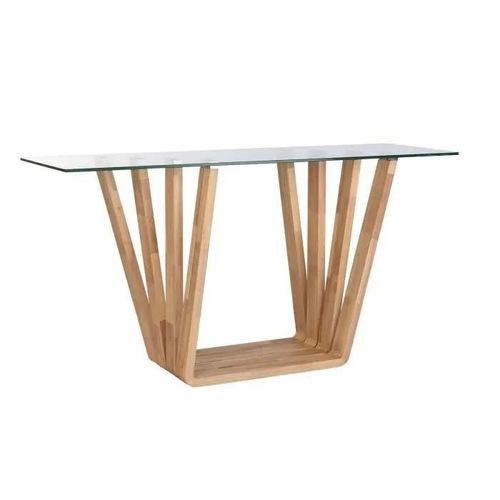 Console Verre Marron Transparent Noyer (145 X 45 X 75 Cm)