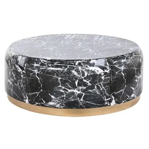 Table Basse Moderne Noir Doré Aluminium Fer 120 Cm - Marque - Modèle - Couleur Principale: Blanc