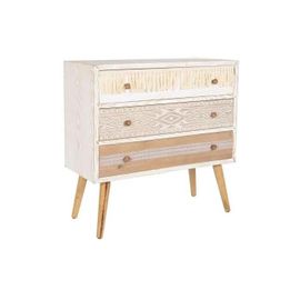 Commode En Sapin Naturel Et Coton Blanc - Marque - Modèle - Blanc