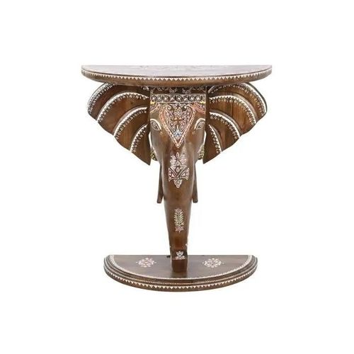 Table D'appoint - Bois De Manguier Multicouleur - Hauteur 78 Cm